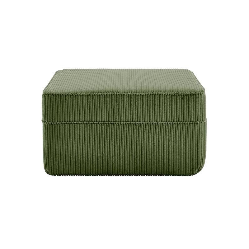 Martha Ottoman Corduroy -Green, Green