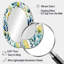 Miroir mural ovale grand format sur support métallique, motif botanique de feuillage bleu à  l'aquarelle-1884314881