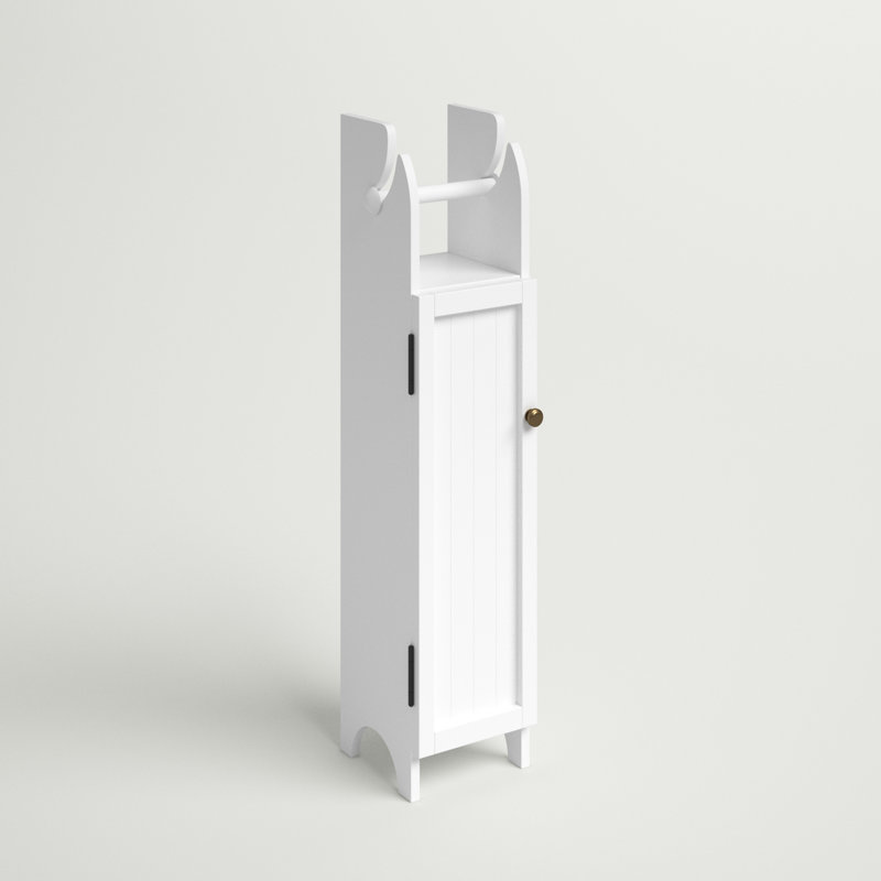 Belz 7" Wide 28" Height Traditional Style Linen Cabinet With Toilet Paper Dispenser