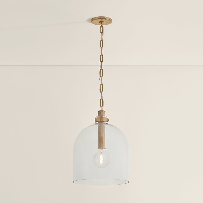 Troy Lighting Kori wide 1 Light Pendant in Patina Brass, 25 W, 72" H x 15.75" W x 15.75" D