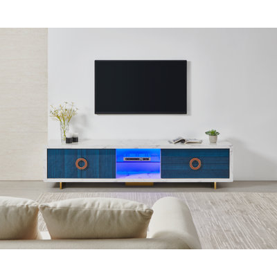VALUEON 86" Modernist Media Console for 90" Displays with Pre-Built Drawers