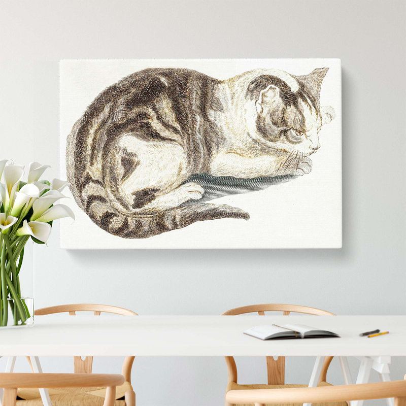 Cat by Johan Teyler - Wrapped Canvas Painting, 40cm H x 60cm W x 3cm D