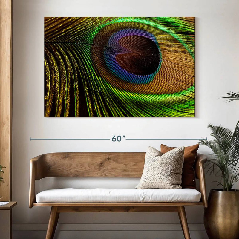 Brampt Eyespot On Peacock Feather, 34" H x 51" W