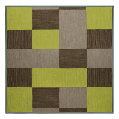 Machine Washable Checkered Green Area Rug