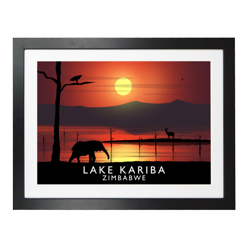 Lake Kariba by Richard O'Neil - Print, 33.5 cm H x 43.5 cm W x 2.2 cm D, Black Wood Frame