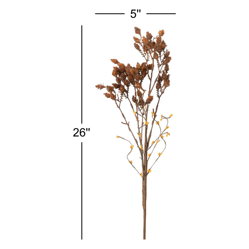 26'' Faux Pinecone Branch