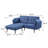 Blue Adjustable Sofa With Ottoman