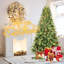 Arbre de Noël classique à charnières pré-éclairé avec lumières UL blanc chaud et support en métal robuste-1719562647