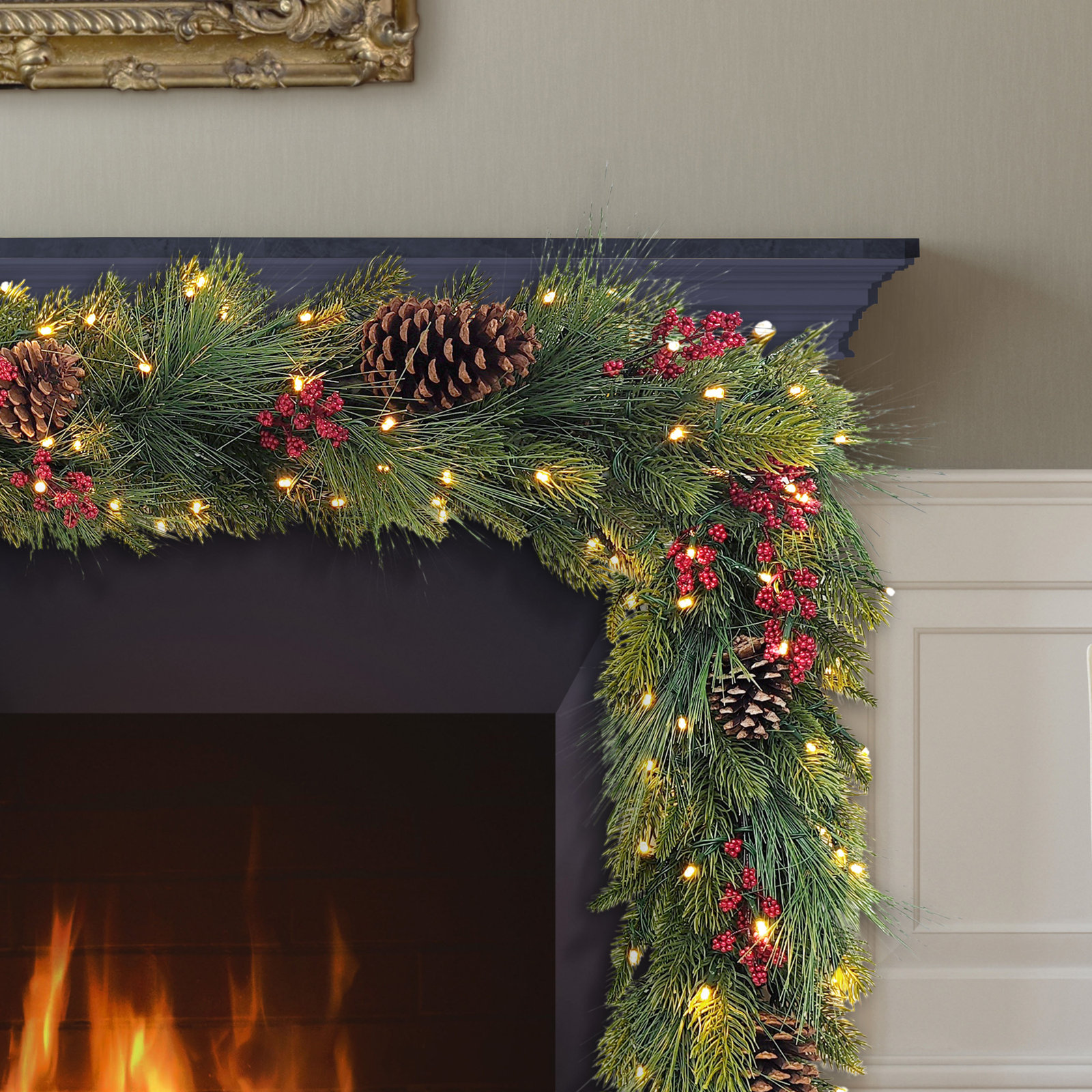 72" Pre-Lit Mixed Pine Garland