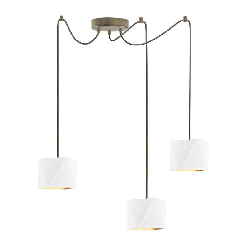 Aeralyn 3 - Light Novelty Pendant, White, Gold