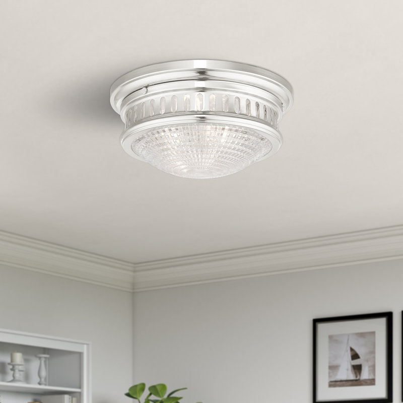 Plafonnier encastré 2 lumières Capitola, Nickel poli