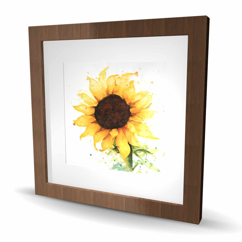 Bureau de tournesol, reproduction mat encadrée rustique | Décoration intérieure