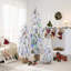 Ensemble de sapin de Noël pré-éclairé avec lumières DEL et base en toile de jute rustique