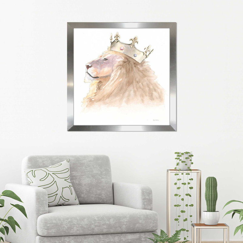 «Jungle Royals I Crop», art encadré, H 37,5 po x l 37,5 po x P 1 po, Encadrement argenté