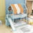 Full Over Full Bunk Bed With Playhouse Canopy, Slide, And Built-In Bookshelves-1162163295