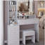 Meuble-lavabo de 41 po avec tabouret de chevet de grande taille et tabouret rembourré de 41 po, très grand miroir à DEL à commande tactile, interrupteur à 3 couleurs, commode à plusieurs étages avec rangement haute capacité, convient aux grands espaces-1978999765