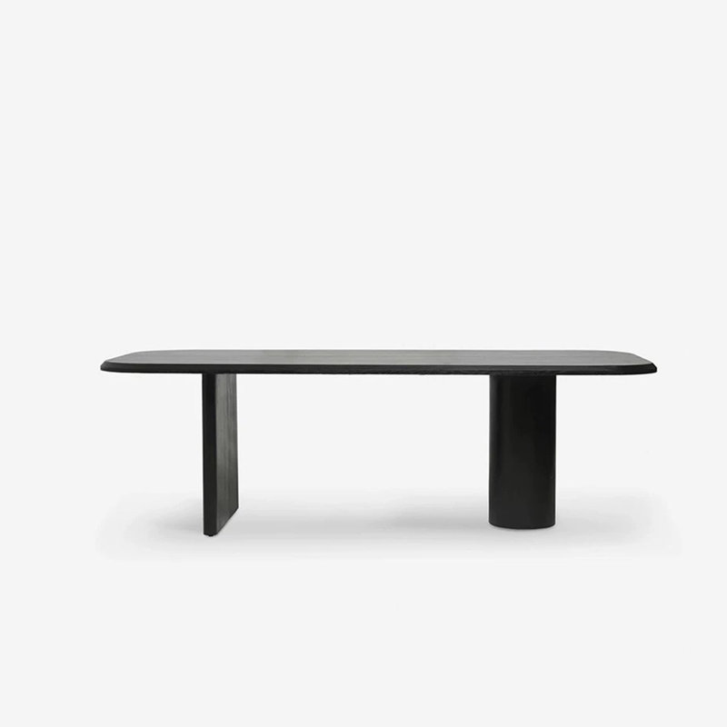 Table de conférence 70,87 "style français rétro en bois massif noir
