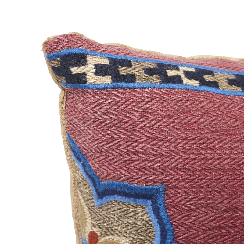 Temara Embroidered Pillow, Pomegranate, 22" x 22"