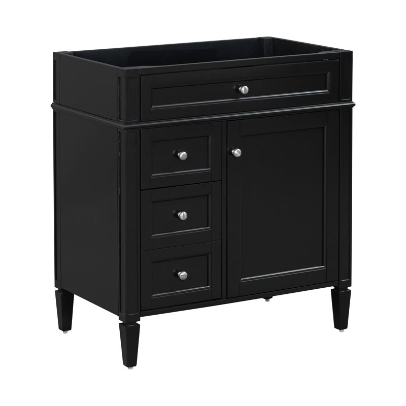 Meuble-lavabo de salle de bain de 30 po sans lavabo supérieur, armoire de rangement moderne avec 2 tiroirs et un tiroir rabattable (BASSIN INCLUS)