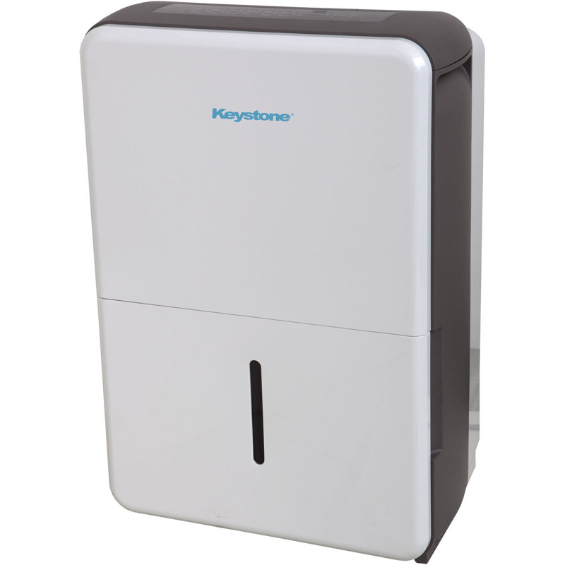 Keystone 50 Pint White Portable Dehumidifier with Built-in Pump
