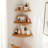 Corner Wall Shelf - Solid Wood Fan-Shaped Storage & Display-975167307