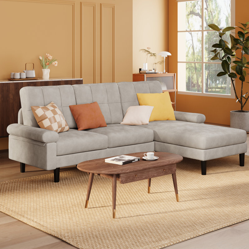 Canapé modulaire réversible en L modulaire en velours avec accoudoirs amovibles, idéal pour les appartements, les dortoirs, les bureaux à domicile et les salons