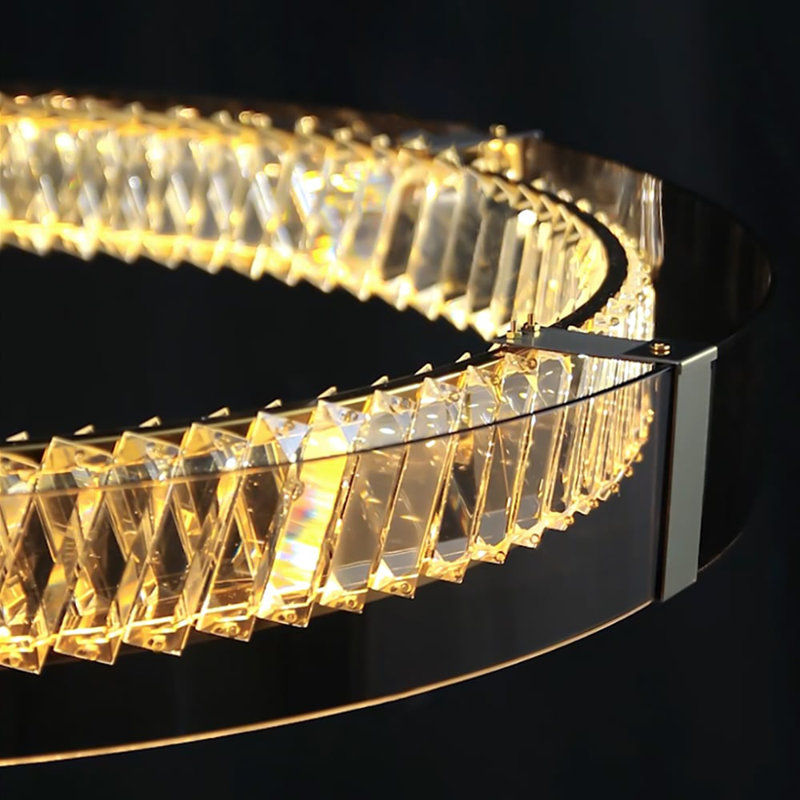 Crystal LED Flush Mount, Matte Black, 12cm H x 46cm W x 46cm D