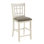 Chaises à hauteur de comptoir 2 pièces au fini blanc antique - Siège rembourré brun pour une expérience culinaire merveilleuse