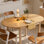 Table de cuisine extensible de 55 po en bois massif, tables ovales à abattants pour petits espaces, table de salle à manger pliante pour 4 à 6 personnes