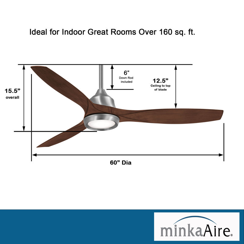 3 - Blade Standard Ceiling Fan and Light Kit Included