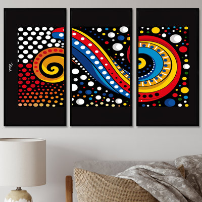 Dailley - Abstract Spirals Wall Art Living Room Set