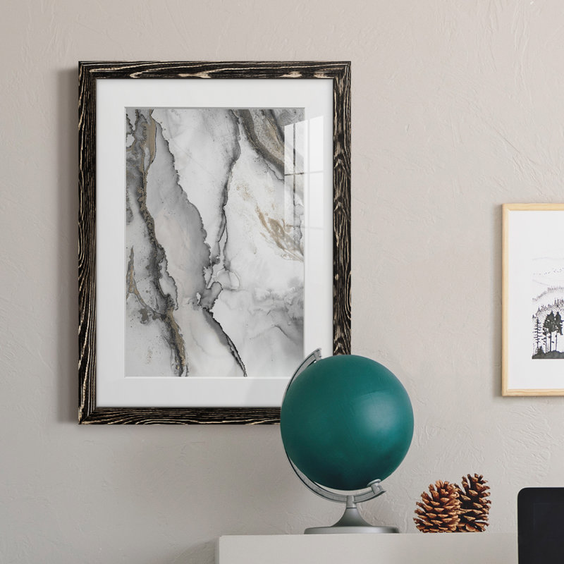 «Abstract Ink Fantasy I» - reproduction de cadre photo, H 31,5 po x l 23,5 po, Papier avec cadre noir, Oui