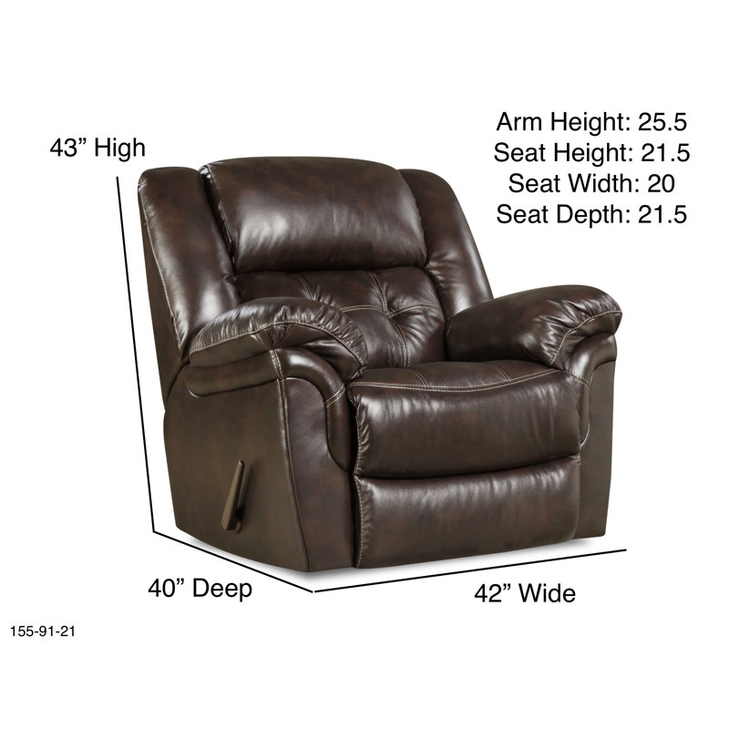 Salka Upholstered Recliner, Dark Brown Genuine Leather
