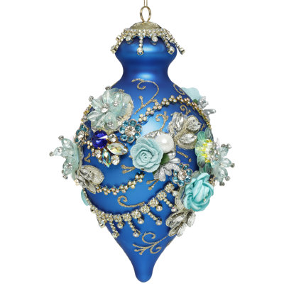 Kings Jewel Fancy Finial Ornament, Blue - 9 Inches