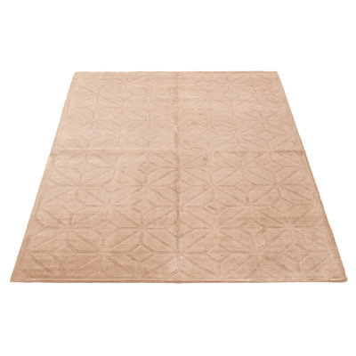Tapis unique beige de 5 pi 4 po x 7 pi 5 po Gabbeh unique en son genre Kashkuli