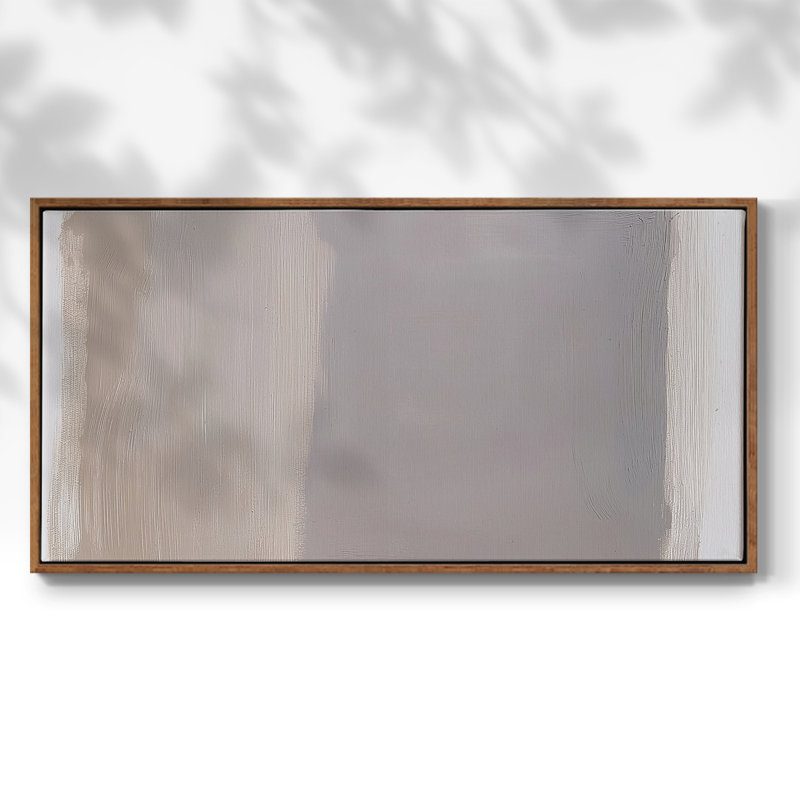 Série abstraite-DCCxxxvii- Toile tendue avec châssis tendue, prête à être accrochée, Noyer, H 21 po x l 41 po