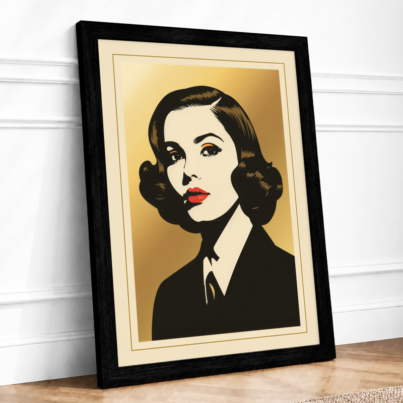 Woman In Gold Art Deco - Print, A1 - 84.1 x 59.4 cm, Black