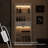 74.8" H White 4 Glass Door Wine Cabinet With LED Lights