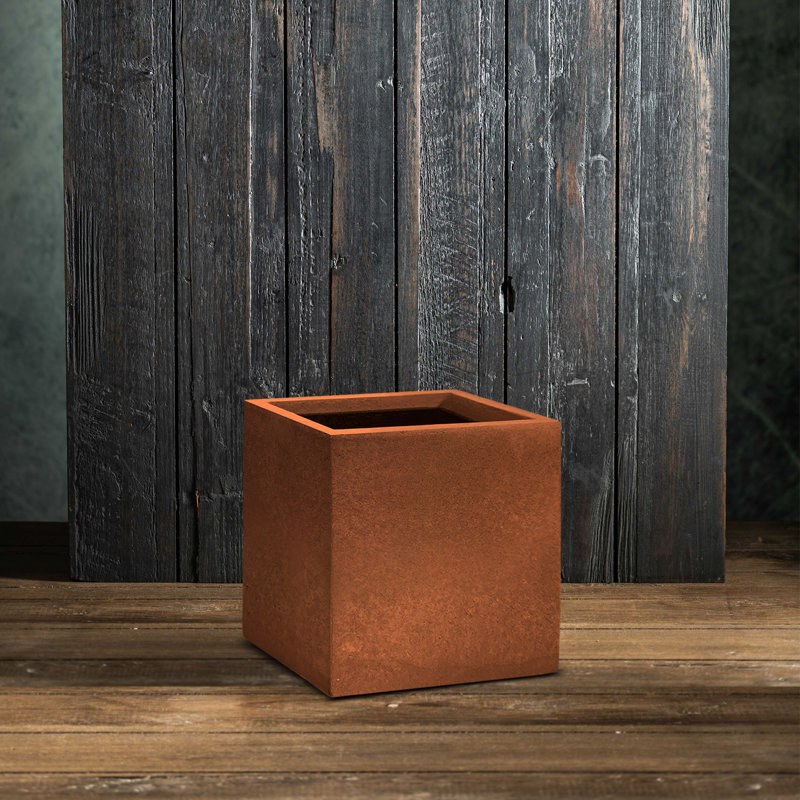 Wabbaseka Planter Box, 12" H x 12" W x 12" D, Iron Oxide