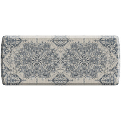 Designer Comfort Anti‑Fatigue Kitchen Comfort Mat – Paloma Medallion Blue