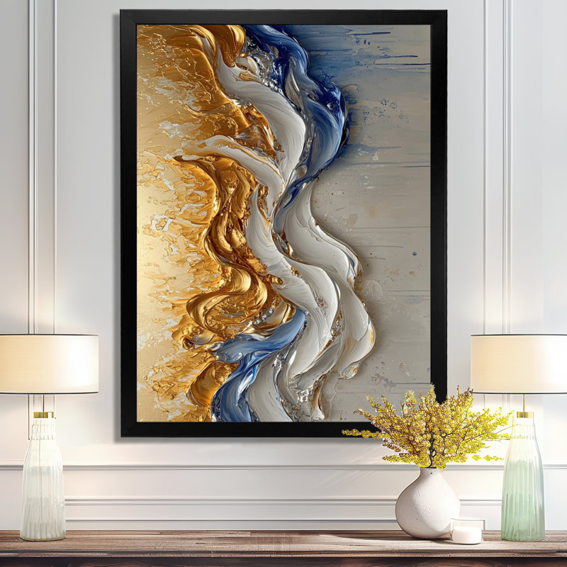 Queenborough - Abstract Canvas Art Print, Noir, H 20 po x l 12 po, Picture Framed
