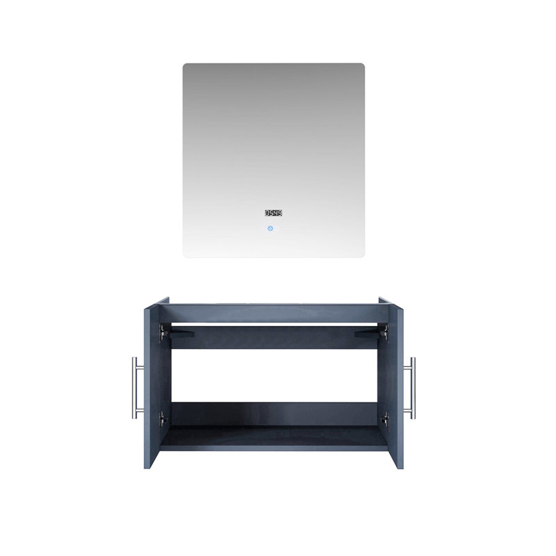 Meuble-lavabo gris foncé l 30 po x P 22 po et miroir DEL de 30 po