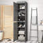 100% Solid Wood Tall Narrow Bathroom Linen Cabinet with Doors, Adjustable Shelves, Modular Bathroom & Laundry Storage Cabinet, 16.5" W x 71.5" H-1509328686
