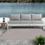 Canapé d'extérieur durable en teck gris