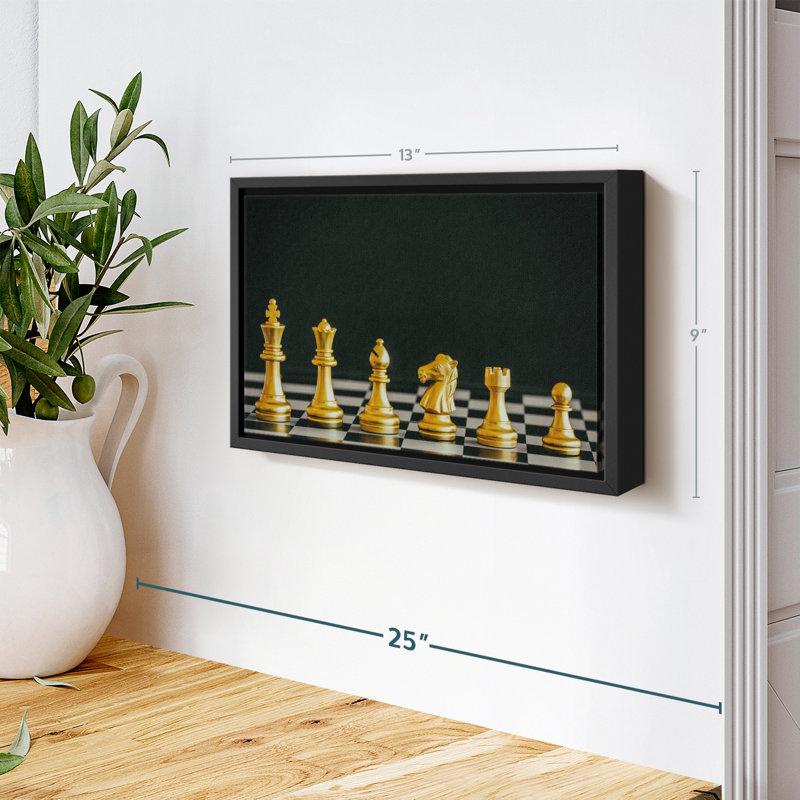 «Golden Chess P pièces Wall Art», H 9 po x l 13 po