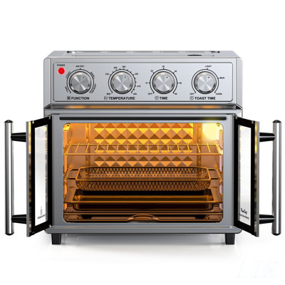 PlumChef 26QT Extra-Large French Double-Door Air Fryer Convection Toaster Oven, 1700W, 7 Preset Menus, 7-in-1 Multi-Function for Bake, Roast, Grilling, Toast, Dehydrate & Defrost