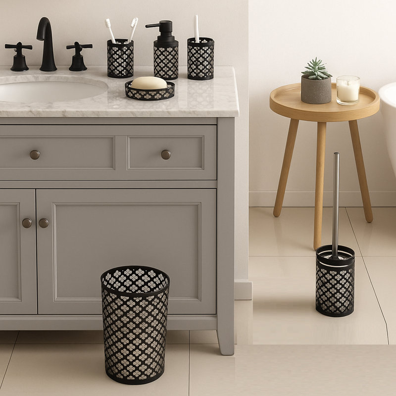 Ensemble d'accessoires de salle de bain Vicini, blanc