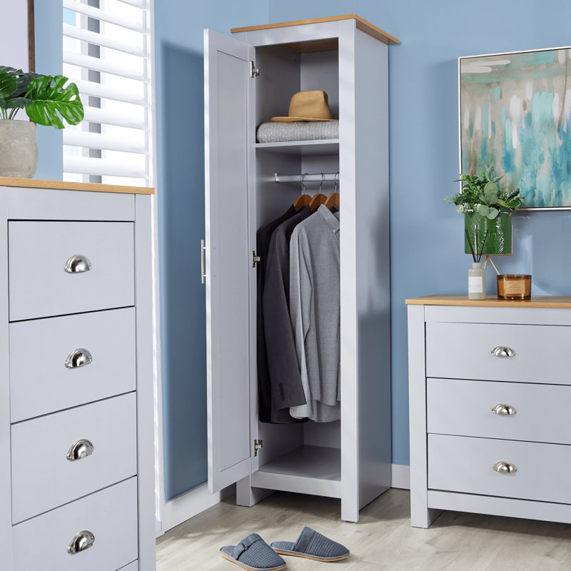 Camden 1 Door Bedroom Storage Wardrobe, Grey
