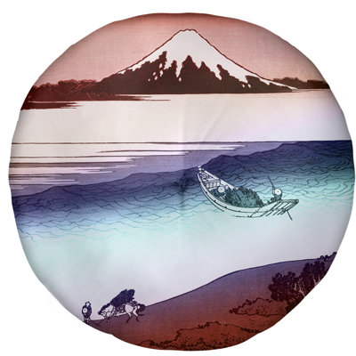 Coussin Katsushika Hokusai Tama River dans la province de Musashi