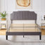 Queen size Bed with Adjustable Tufted Headboard, Platform Bed, Mattress foundation, No Box Spring Needed-1819051353-1819051359